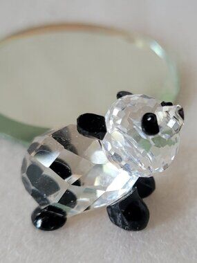 SWAROVSKI mini Panda Baby Bear Cub Crystal Animal Figurine 181081 🦢 Swan Signed